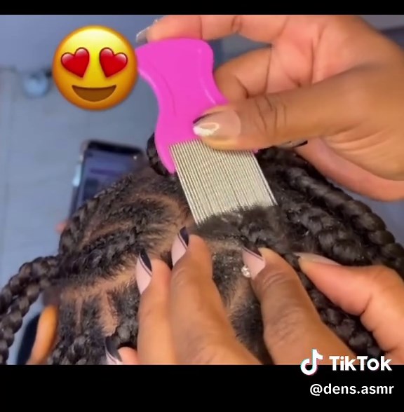 #creatorsearchinsights braids scratching dandruffs #densasmr #personalattention #braids