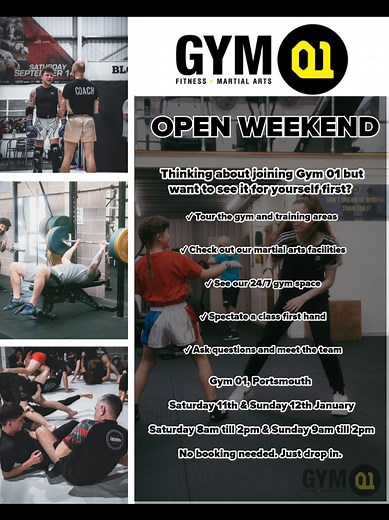 Open Weekend is here at GYM01 🎉 Start your New Year the right way — stronger, fitter and more confident in 2026 💪 Whether you’re returning to training or taking your very first step, this weekend is the perfect chance to meet the team and discover a happier, healthier routine for January and beyond. Bring your goals, bring your energy — and come see what makes GYM01 such a supportive and welcoming community 🤝 Let this be the year you put YOU first. Your lifestyle change starts now. 📍 GYM01 F