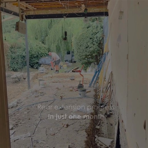 Project Update | Brent, London | Rear extension progress in just one month! This video shows how the site has been steadily prepared throughout September. Step by step, the groundwork is complete and the project is ready to move into its next exciting phase. Inside, the old timber floor and a fireplace are being removed, while the chimney breast is safely retained and stabilised. Even the garden plants are handled with care, either relocated or responsibly disposed of in line with the client’s w