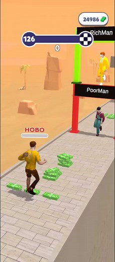 Animated Characters Collecting Money in Virtual Adventure