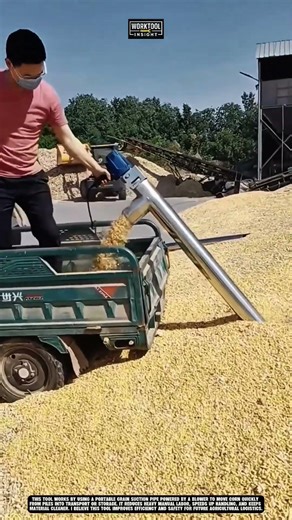 Portable Grain Suction Tool for fast corn unloading and handling best for agriculture #tool