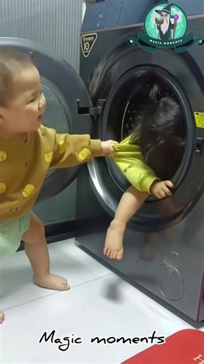 Twin babies fit into Washing￼ Machine ￼😂😅 || MAGIC MOMENTS ||