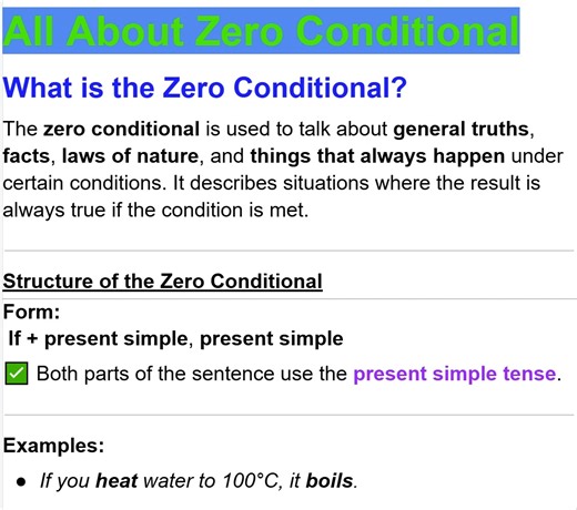 All About Zero Conditional | Empowering English Learning