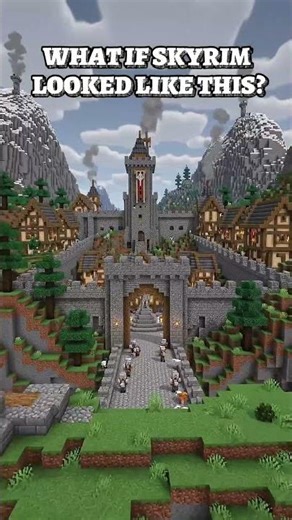 PURE SKYRIM ADRENALINE IN MINECRAFT ⚔️🔥 #skyrim #minecraft #shorts