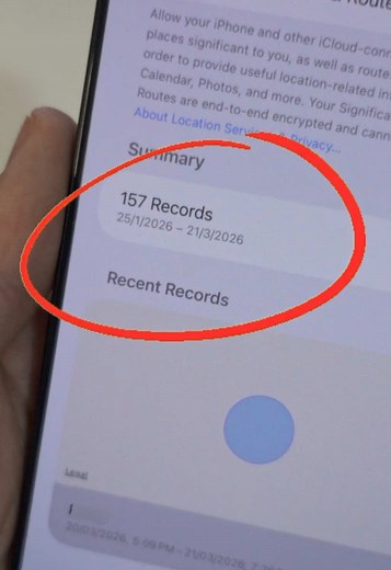 your iphone is tracking everywhere you go… here’s where to find it 👀 this hidden setting logs your frequent locations with timestamps. check your significant locations now and see your history. how many records do you have? drop it below. #iphoneprivacy #techtips #iossettings #dataprivacy #tiktoklearningcampaign