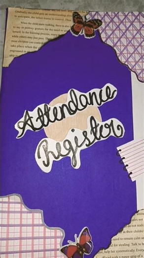 Attendance Register decoration ideas #attendanceregister #decoration #fronpagedesign #art #teacher