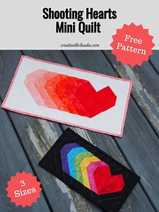 Shooting Hearts Mini Quilt Tutorial - Create with Claudia