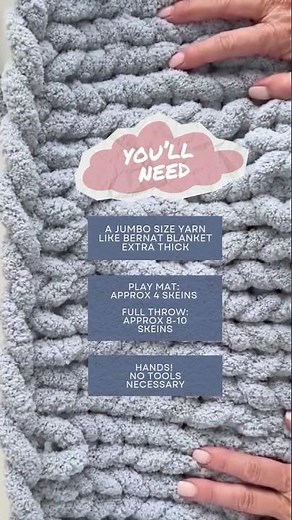 Hand-Knitting Playmat with Bernat Blanket Extra Thick Yarn