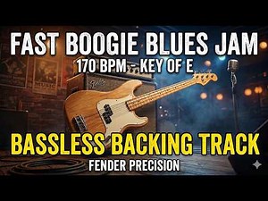 Bass Blues backing track FAST Boogie in E 170 Bpm