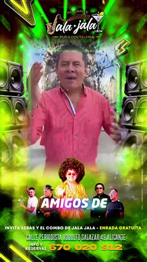 Gran inauguración en Jala Jala Pub & Coctelería Cuatro noches, cuatro experiencias, una sola casa de la rumba latina 🎶🍸 🗓 05 JUEVES – Robinson El Arquitecto 🗓 06 VIERNES – Octavio Otalvaro Caicedo 🗓 07 SÁBADO – Dj Jeison Sierra 🗓 08 DOMINGO – Dj Kevin Flow 🕗 Open Party 20:00 🎉 Entrada gratuita 🍸 Coctelería & ambiente latino 📍 Calle Periodista Rodolfo Salazar 49 – Alicante 📲 Info & Reservas 670 020 912 No es solo una inauguración… Es el comienzo de algo grande. 💃🕺 #JalaJalaAlicante #
