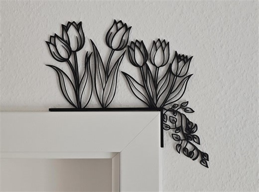 Door Frame Decoration Flowers Tulips 3D Print | Spring Decor Wall Art | Handmade Door Frame Decoration | Floral Wall Art for Living Room - Etsy