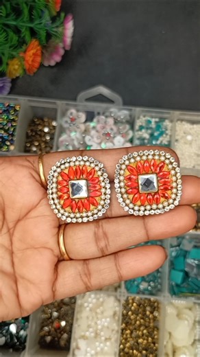 diy beautiful ear studs 🌹❤️ making at home #diy #shorts #handmade #diycrafts #easy #earrings #craft