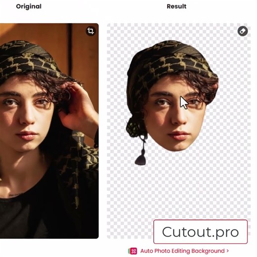 Face Cutout using Cutout Pro