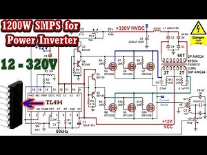 TL494 1200W Switching Power Supply for Power Inverter | Regulated 12-320V DC DC Boost Converter