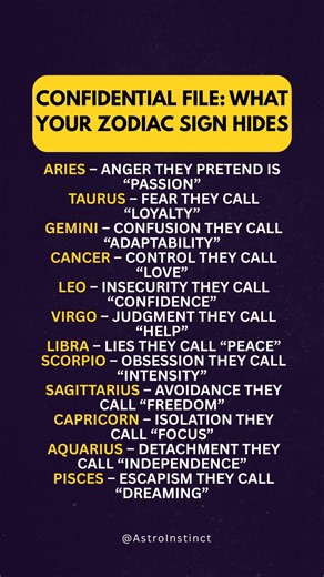 CONFIDENTIAL FILE: WHAT YOUR ZODIAC SIGN HIDES #astrology #zodiac #viral