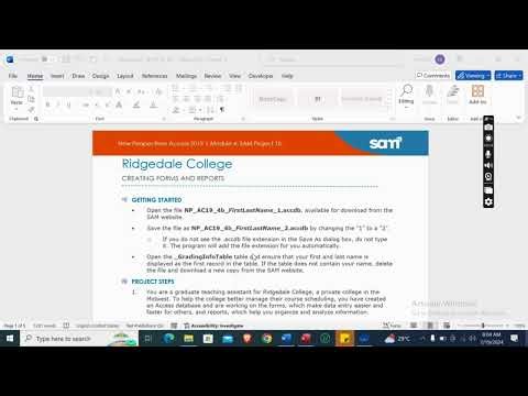 New Perspectives Access 2019 | Module 4: SAM Project 1b Ridgedale College #newperspectives