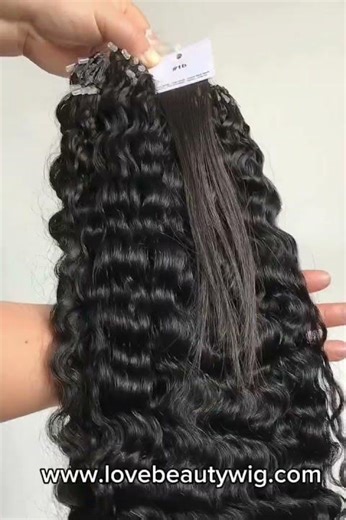 lovebeautywig | 32inch Burmese Curly Micro Loop Hair Extensions Human Hair 300g#microlinkextensions