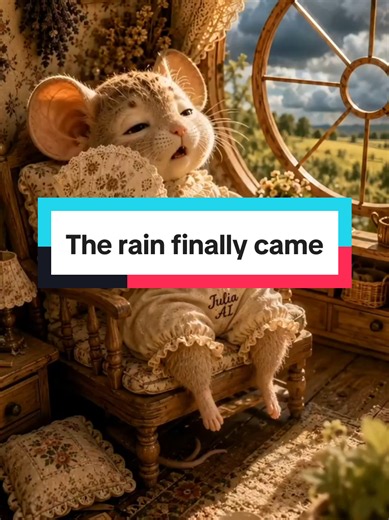 The rain finally came... 🌧️🐭🤍 After so many hot summer days, there’s nothing better than the smell of fresh rain, a warm cup of cocoa, and a cozy evening at home. Do you love rainy days too? ☔💛 #MouseLife #RainyDay #CozyVibes #CuteAnimals #JuliaAI