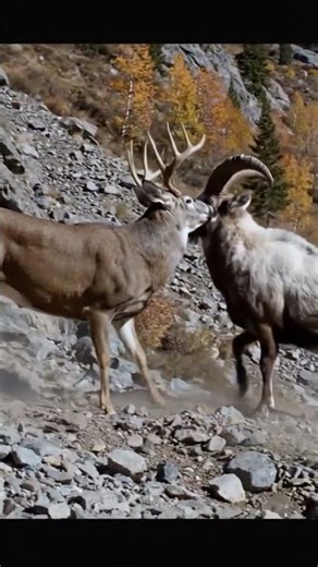#travel #sightseeing #deer vs wild goat fighting