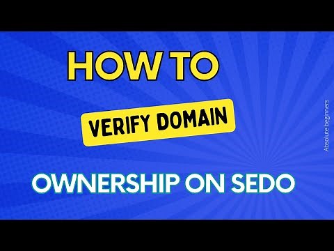 How to verify domain ownership on sedo