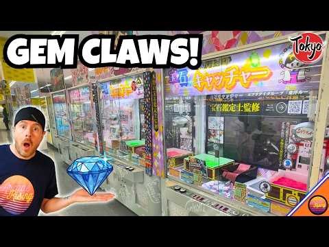 Winning REAL GEMS from a Japanese Claw Machine Arcade!