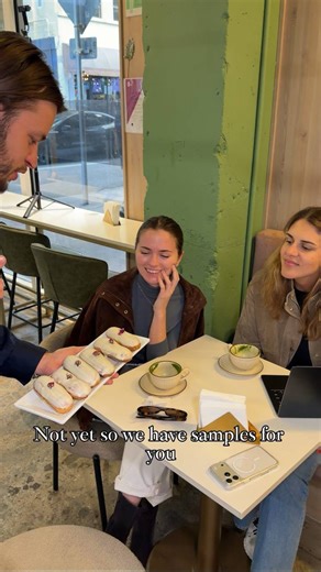 Live feedback from our guests So much filling that it’s dripping down your hands🍰✨ #eclair #miamicafe #degustation | Vanilla Cafe