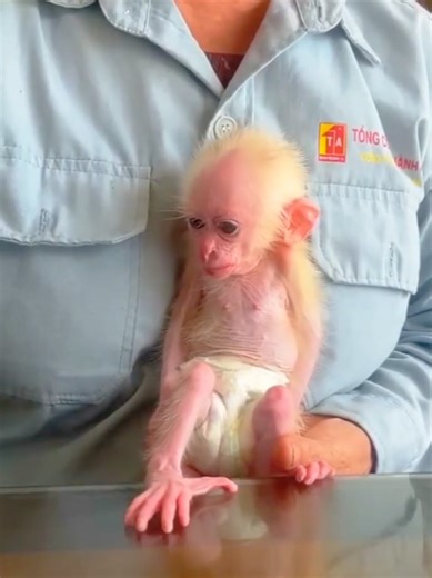 Adorable Baby Monkey Takes a Shower and Plays