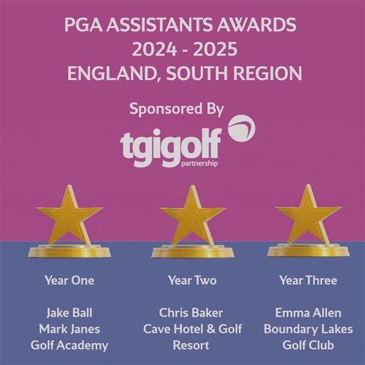 Congratulations to Jake, Chris & Emma, winners of the PGA Assistants Awards, England, South Region 👏🏼👏🏼👏🏼 | TGI Golf Partnership