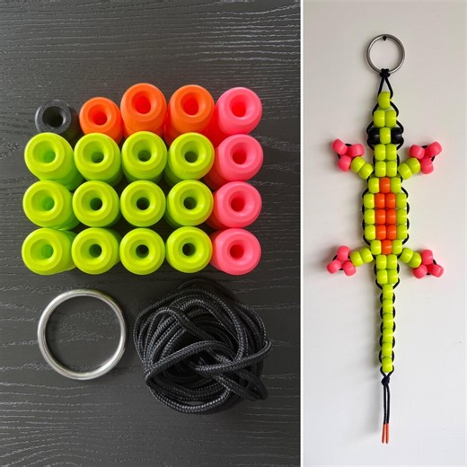 DIY Build Your Own Large Pony Bead Lizard Keychain Wall Art Sculpture Kit, 90s Nostalgia, 3 Feet Long - Etsy