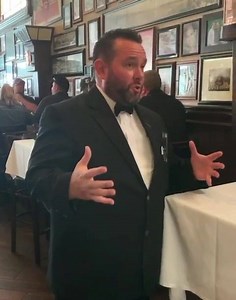 Today Joel Black served St. Elmo history with shrimp cocktails to World Food Championships | St. Elmo Steak House