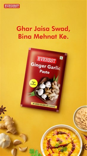 Everest Spices on Instagram: "That ghar-jaisa taste… without all the peeling, chopping, and mehnat. (Everest Spices , Everest Masala , Spices , Ginger Garlic Paste, Taste Mein Best Everest)"