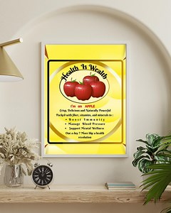 Vibrant Apple Portrait: Health & Wellness Wall Art (digital Download) - Etsy Canada