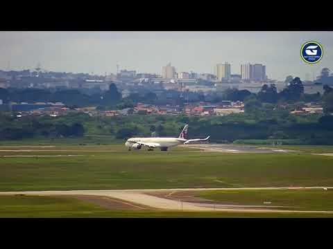 A35K DA QATAR RETORNA À SÂO PAULO APÓS INÍCIO DA GUERRA DO IRÃ