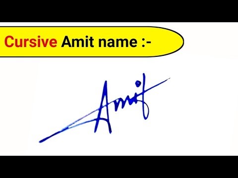 Amit name cursive handwriting | Amit nam ki signature | Amit name write