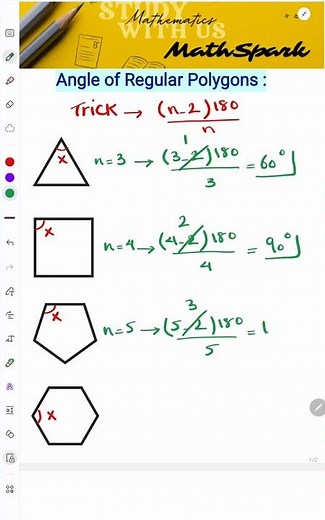 Fast Trick to Find Each Interior Angle of Any Regular Polygon