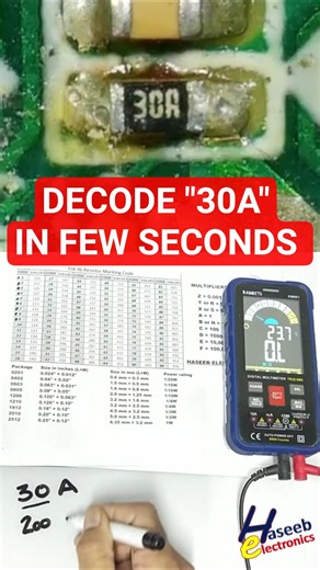 30A SMD Resistor Marking Code Explained | EIA-96 / E96 Precision Resistor #Shorts