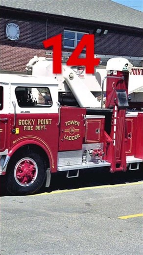 All of the Rocky point fire departments ladder trucks