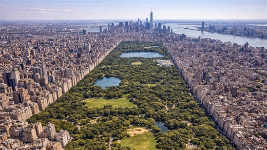 Manhattan skyline around Central Park