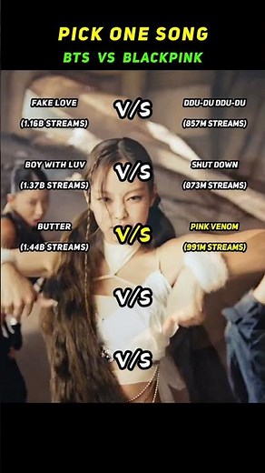 BTS vs BLACKPINK 💜💗 | Pick One Song | Most Streamed Songs Battle