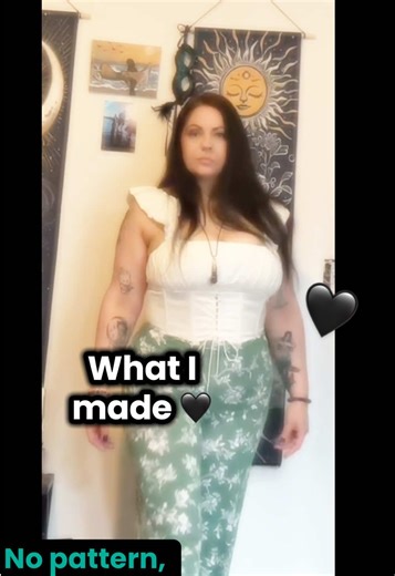 My sketch vs what I made 🖤 No pattern, just positive vibes and hope. Would you wear these pants? I think they are perfect for Spring! #handmade #sewing #diy #sewingtiktok #diyfashion