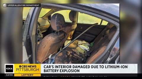 Lithium-ion battery explodes inside car