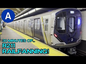 NYC Subway: THIRTY MINUTES of R211 action on the A line! Featuring all five sets