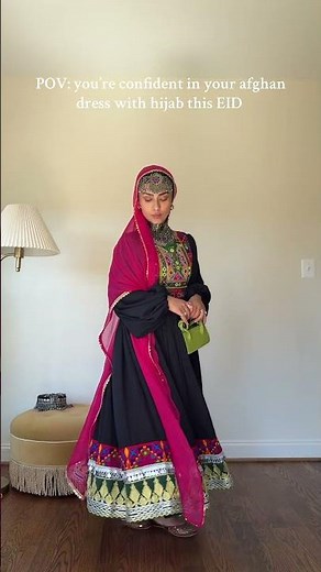 afghan dress 🫱🏽‍🫲🏾 hijab ✨ tutorial on the hijab style is the video prior! dress & headpiece is