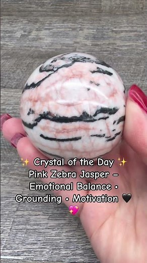 Pink Zebra Jasper for grounding & emotional balance 💖🖤 #CrystalOfTheDay #HealingCrystal