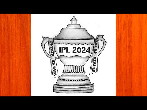 Trophy drawing for beginners 🏆 || How to draw TATA IPL trophy || Tata IPL 2024 || Drawing trophy