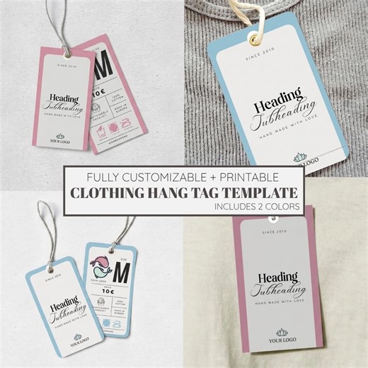 Editable Clothing Hang Tag Template, DIY Apparel Branding Label (digital Download) - Etsy