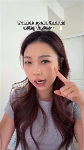 Elaine Park | Double eyelid tutorial using falsies!💛 ❌Glue ❌Tape Only 4-steps so please go ahead and try but do keep in mind that every monolids are very... | Instagram
