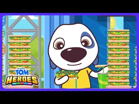 Talking Tom - Grote Eetwedstrijd Chaos! | Kindertelevisie | WildBrain Actie Arena