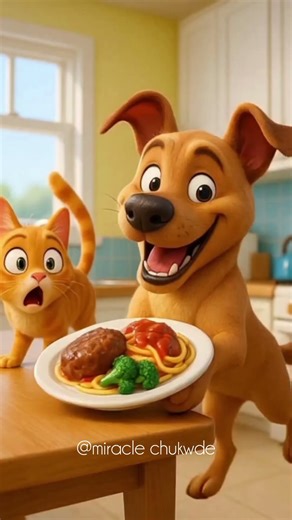 🐶🍽️ Dog Eats Cat’s Food! (3D Funny Animation Short)