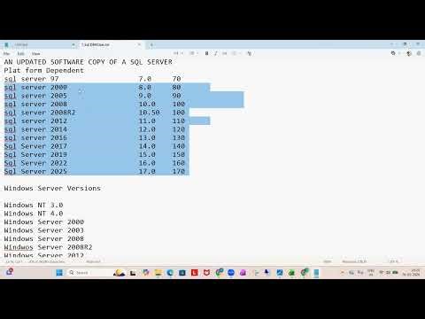 B61 Class 4 Discussion on Sql Server Versions and Build No.s || Contact +91 9902590140
